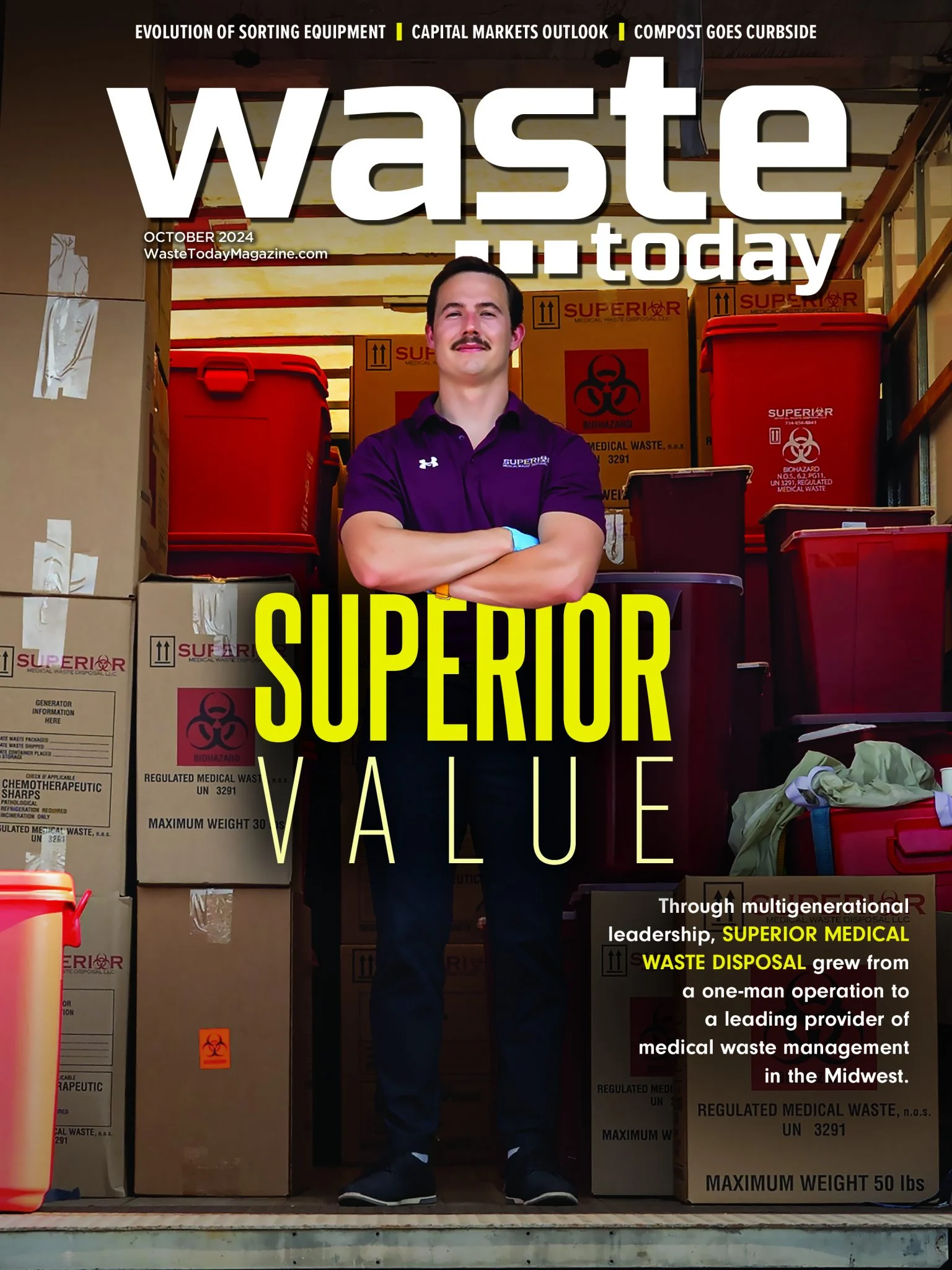 Superior Medical Waste Disposal featured on the cover of Waste Today, October 2024